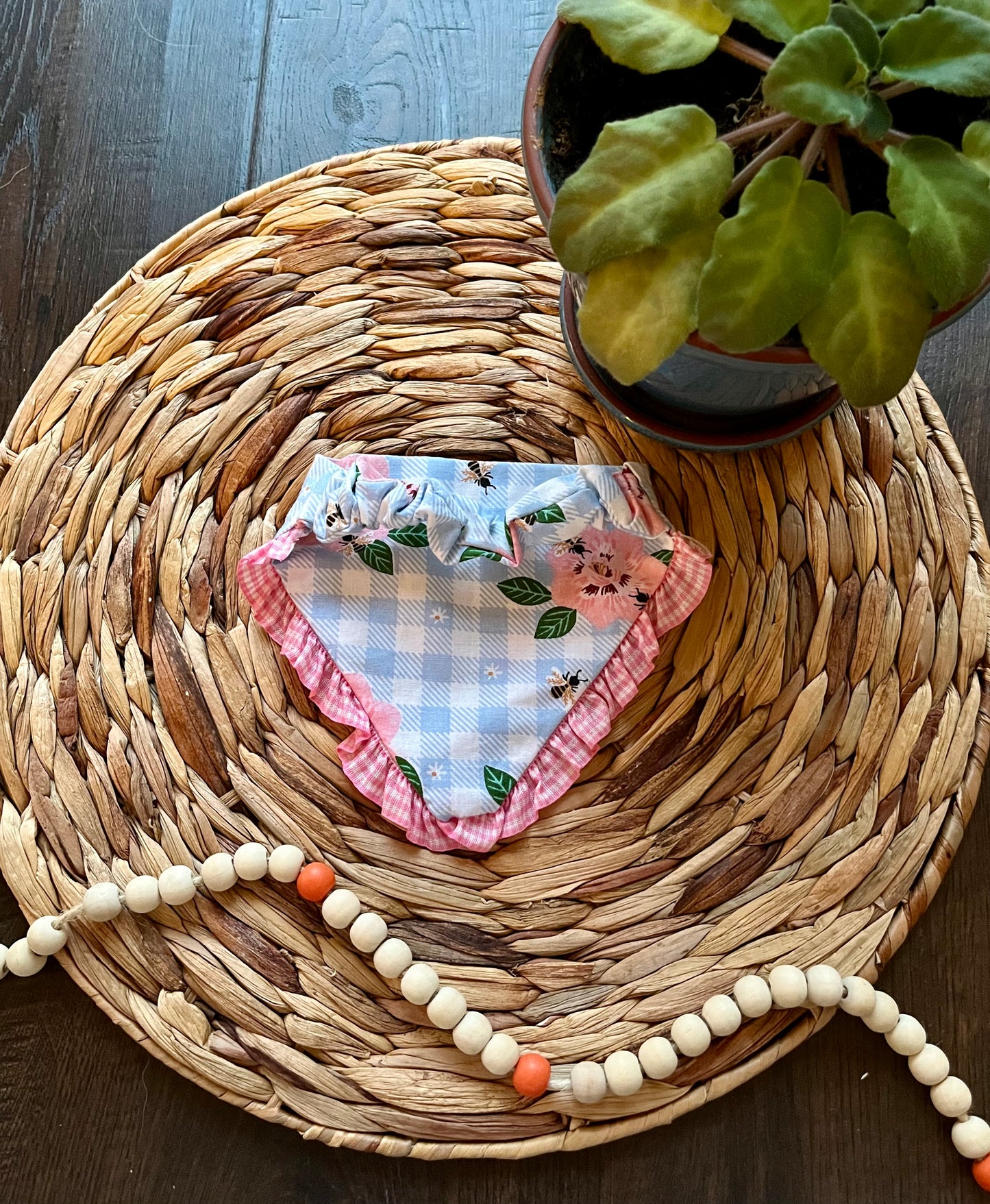 Floral Gingham Bandanas